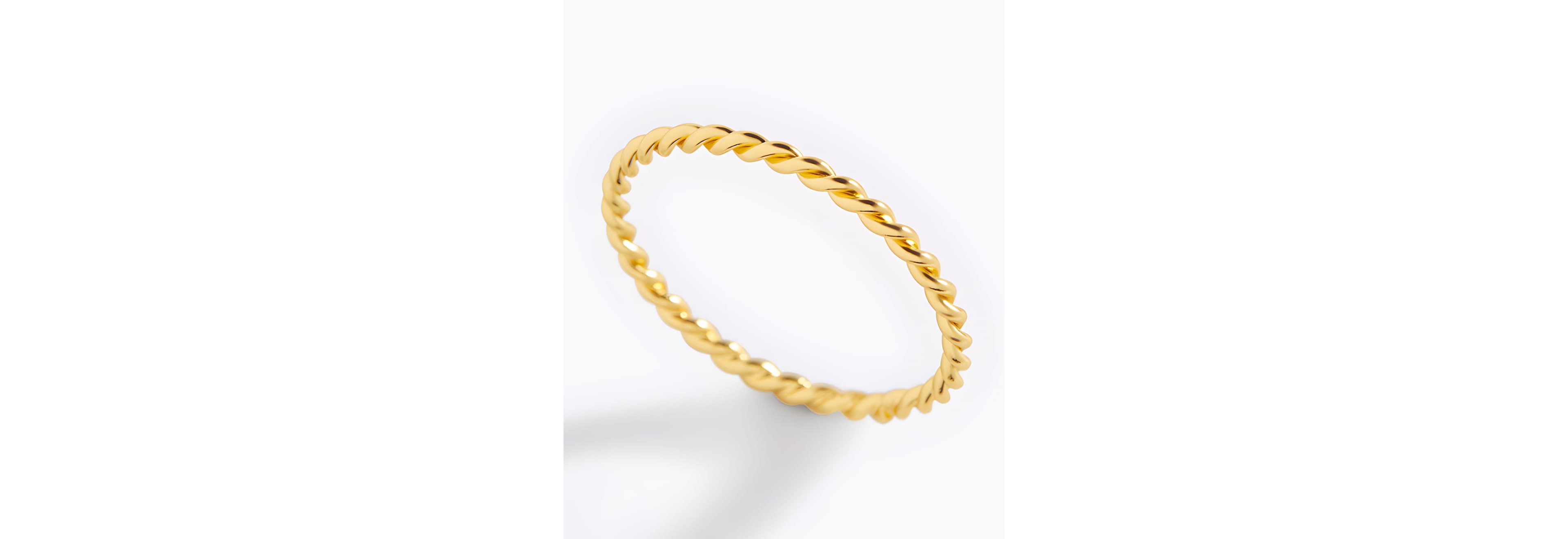 Dainty Braided Stacking Ring 18k Gold Plated Sterling Silver