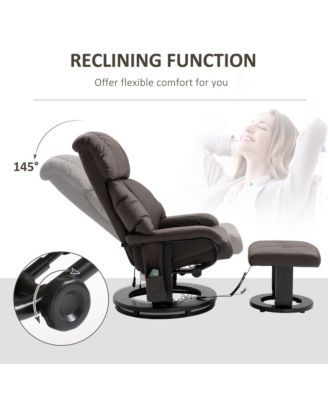 Massage Recliner Chair, Footrest, 360 Swivel Lounger w/ Ottoman,