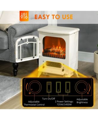 Electric Fireplace Heater with Realistic LED Flames