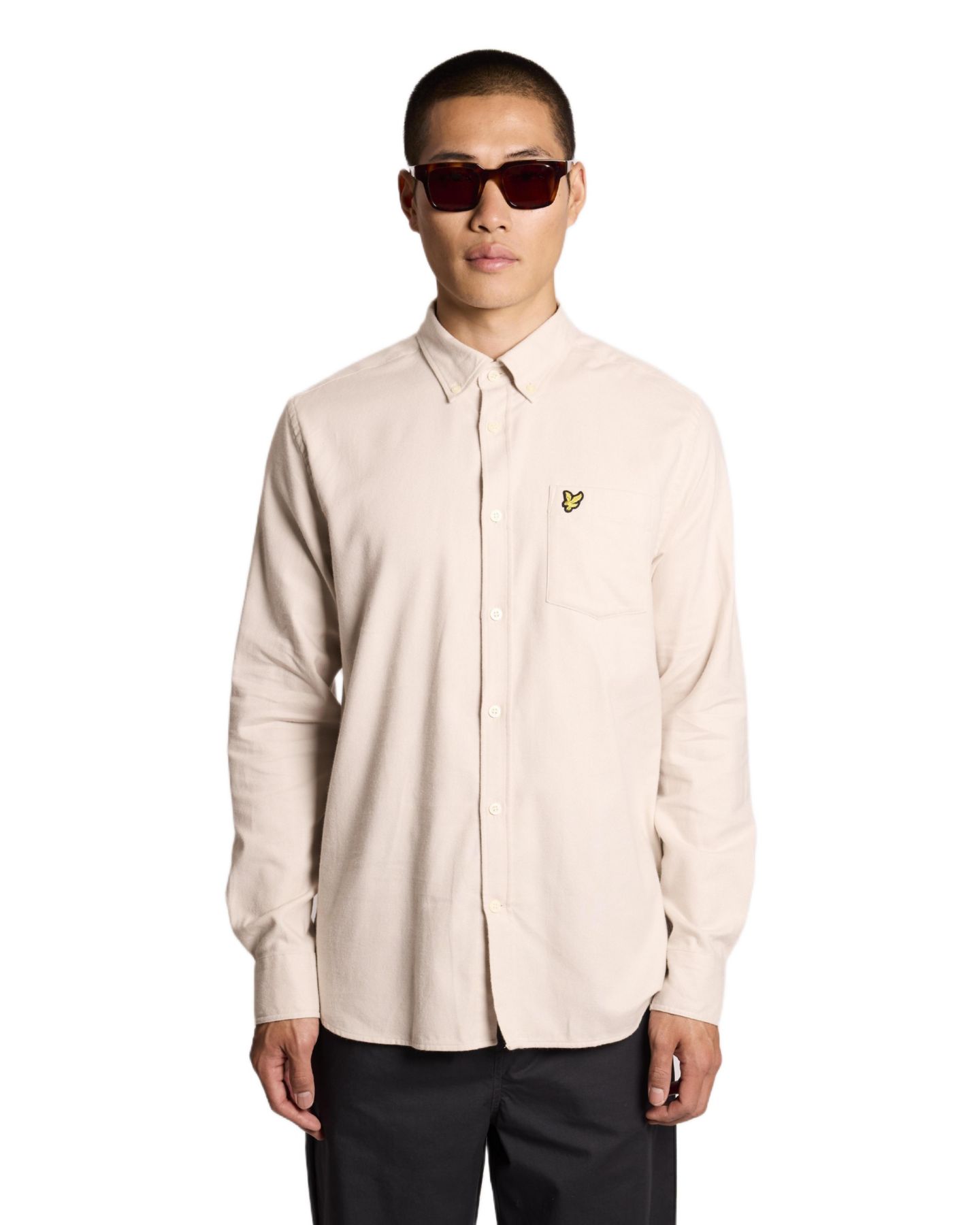 Мужская рубашка Lyle & Scott Long Sleeve Flannel, цвет: Putty — фото 1