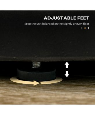 Accent Table with Concrete Finish, Round Side Table, Dark