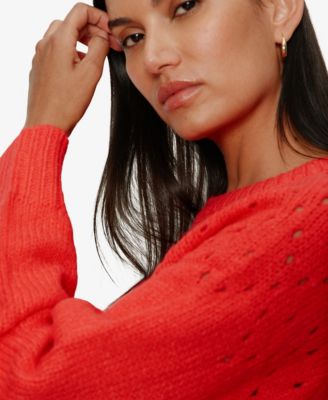 Women's Femme Crewneck Openwork Sweater