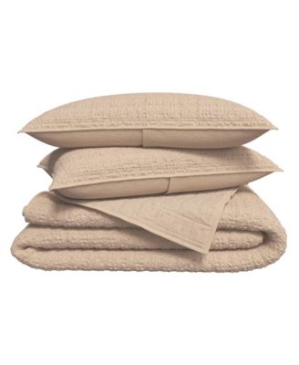 Linery & Co. 3-Pc. 100% Cotton Honeycomb Waffle Garment Washed Quilt Set
