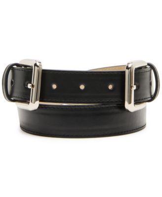 Women's Reversible Beveled Edgestitched Double Buckle Belt