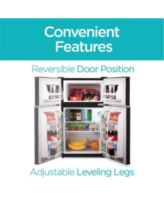 3.1 Cu. Ft. Compact Two Door Refrigerator with Freezer, Black