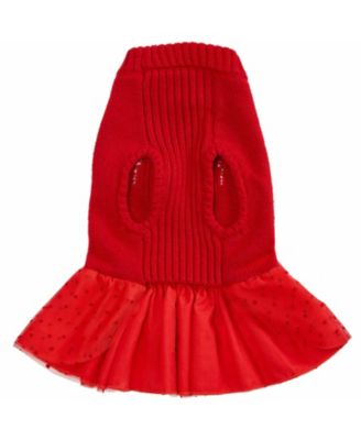 Pom-Pom Heart Dog Sweater