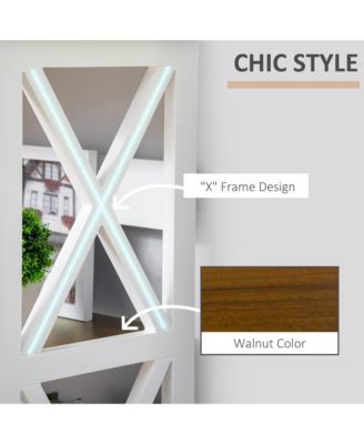 4-Tier Shelving Bookcase Storage Cupboard with Pull Out Drawer,