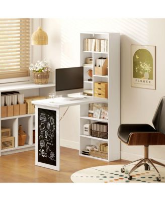 Convertible Desk with board & Shelf Multi-Function Table,
