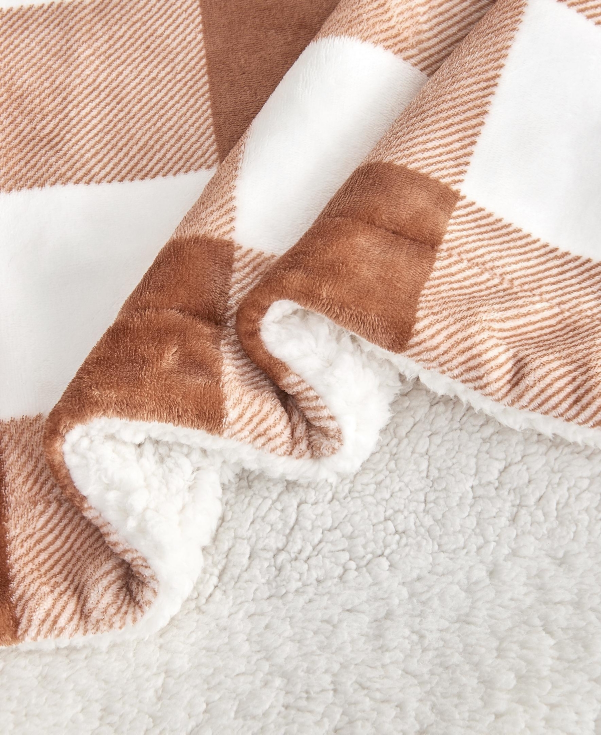Linery & Co. Velvet Plush Reversible Sherpa Throw Blanket
