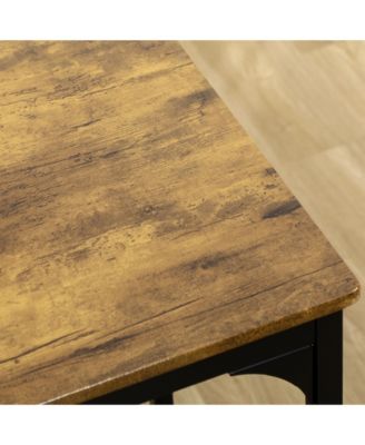 5-Piece Rustic Bar Table and Stool Set for Dining Room