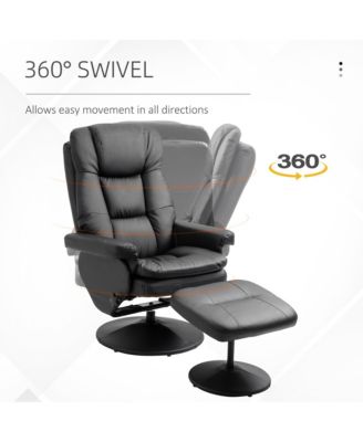 Swivel Recliner with Ottoman Reclining Chair and Footrest