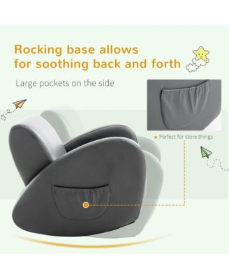 20" Kids Sofa Side Pocket Armchair Rocking Recliner PU Furniture,