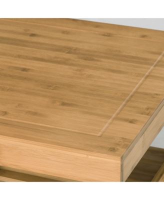 Bamboo Kitchen Island Cart on Wheels, 2 Storage Drawers, Towel Rack