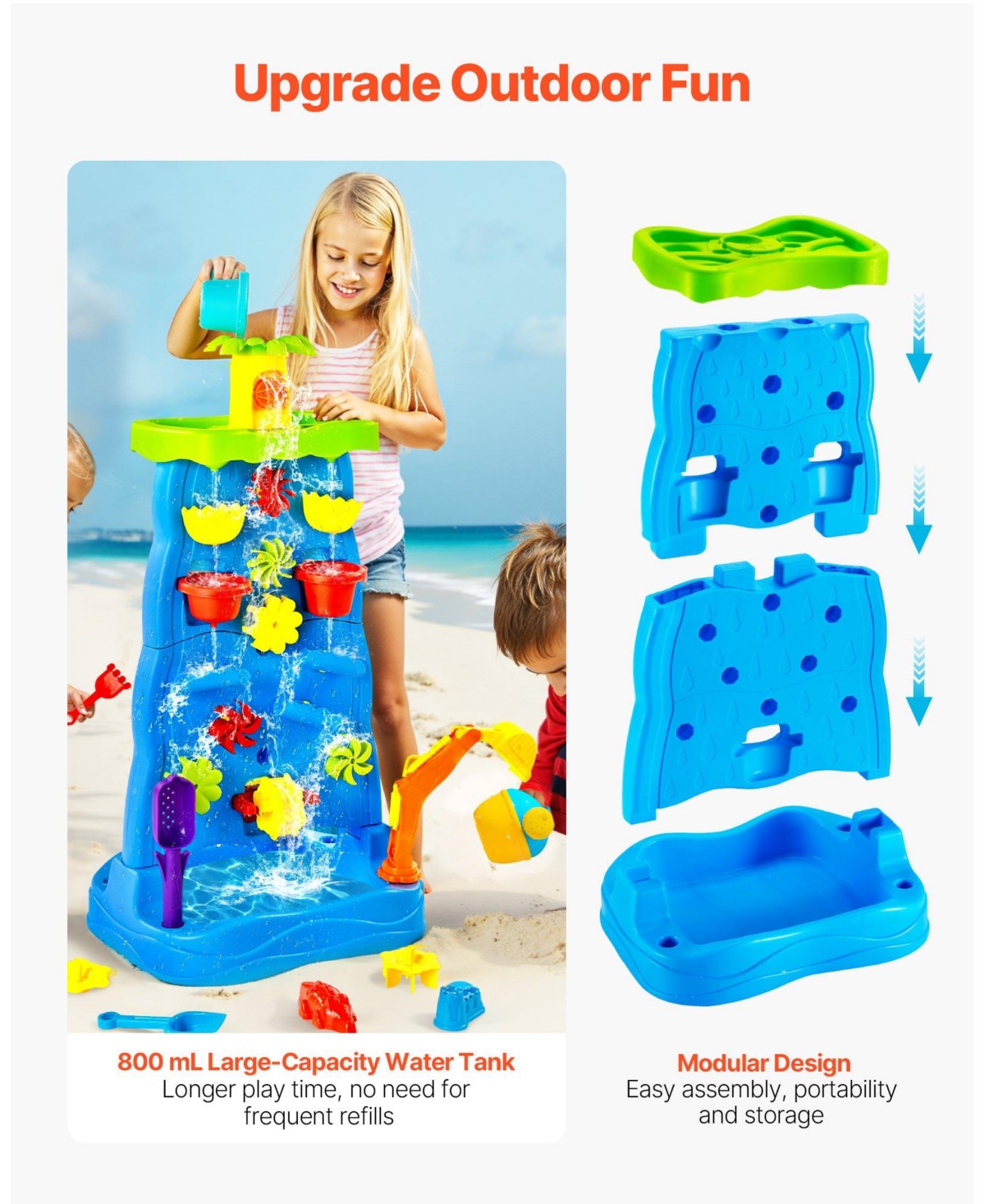 Hongge Kids Sand and Water Table with 37 Pcs Accessories