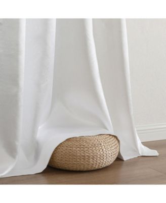 Set of 2 Leeds Floral Leaves Embossed Light Filtering Grommet Top Window Curtain Panels