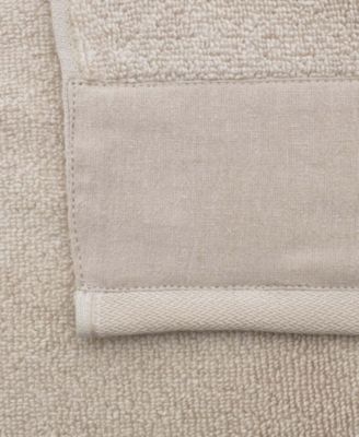 Cotton and Linen-Texture Border 4 Pack Bath Towel Set
