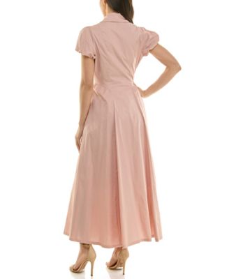 Women's Puff-Sleeve Collar Neck Shirt Dress