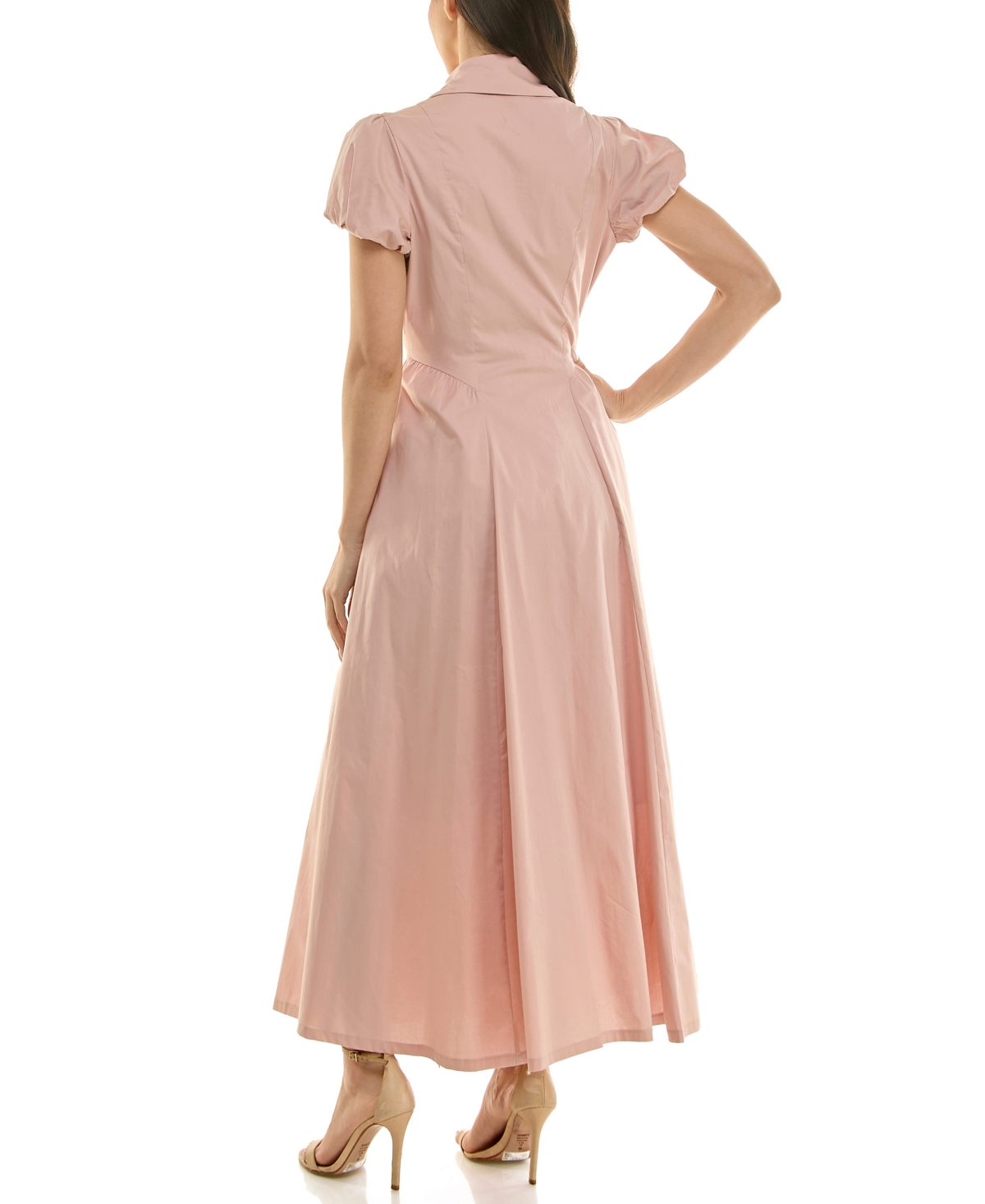 Taylor Women's Puff-Sleeve Collar Neck Shirt Dress