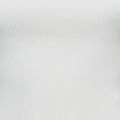 Women's White Rib Knit Sleeveless Tie-Up Top