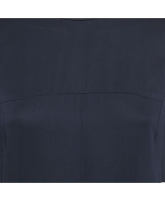 Women's Navy Blue Crepe Asymmetric Top