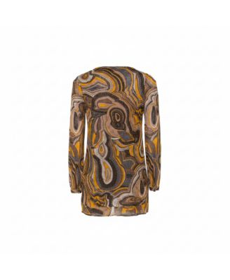 Women's Multicolor Lurex Knit Bead Embellished Tunic