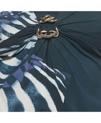 Women's Printed Jersey Neck Detail Top