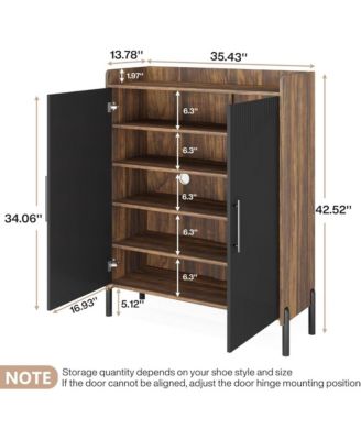 Narrow Shoe Cabinet with Doors for Compact Hallway Spaces