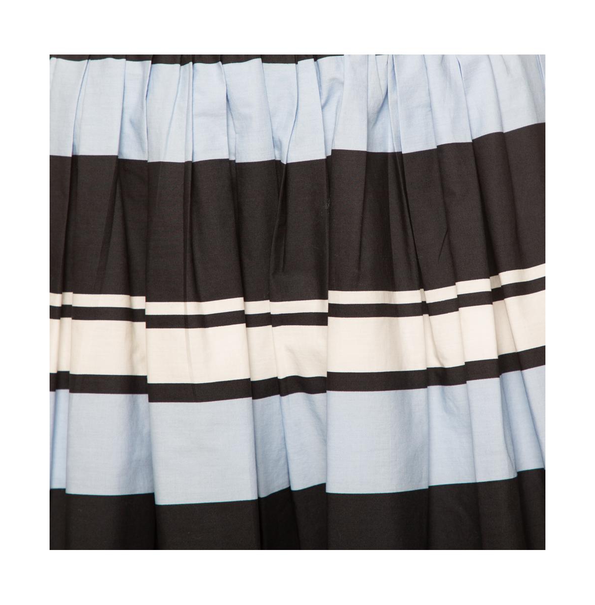 Pre-Owned Dolce & Gabbana Women's Pre-Owned Dolce and Gabbana Blue Striped Cotton Flared Mini Skirt