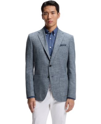 Men's Patterned Stretch-Cotton Blend Regular-Fit Blazer