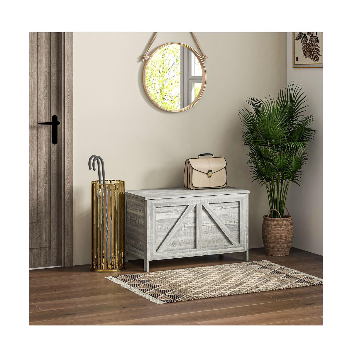 Slickblue Space-Saving Shoe Cabinet with Doors for Small Hallway