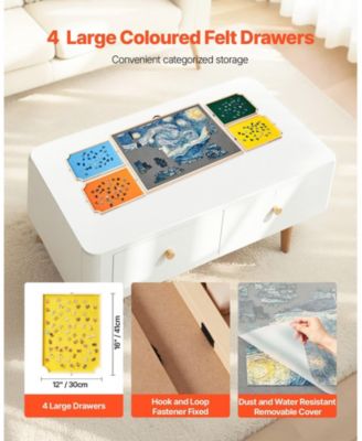 1500-Piece Rotating Puzzle Board 34"x25" with Drawers and Cover