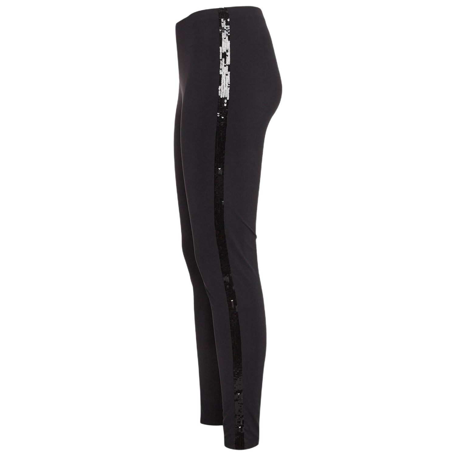Women's Black Sequin Jersey Leggings