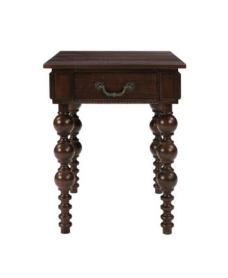 Vintage Solid Wood End Table Narrow Sofa Side Table with Drawer