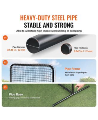 I-Screen Baseball Net, 7x4 ft Safety Pitching Screen with Carry Bag and Stakes, Heavy-Duty Batting Cage Protection Net