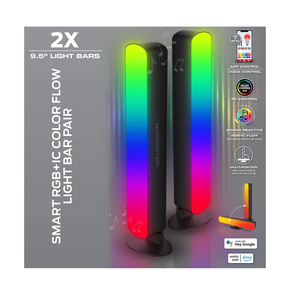 Monster Rgb+Ic Color Flow Smart Light Bar Pair – 2 Pack
