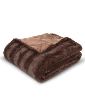 Ultra Soft Faux Fur to Microplush Reversible Cozy Warm Throw, 50" x 60"
