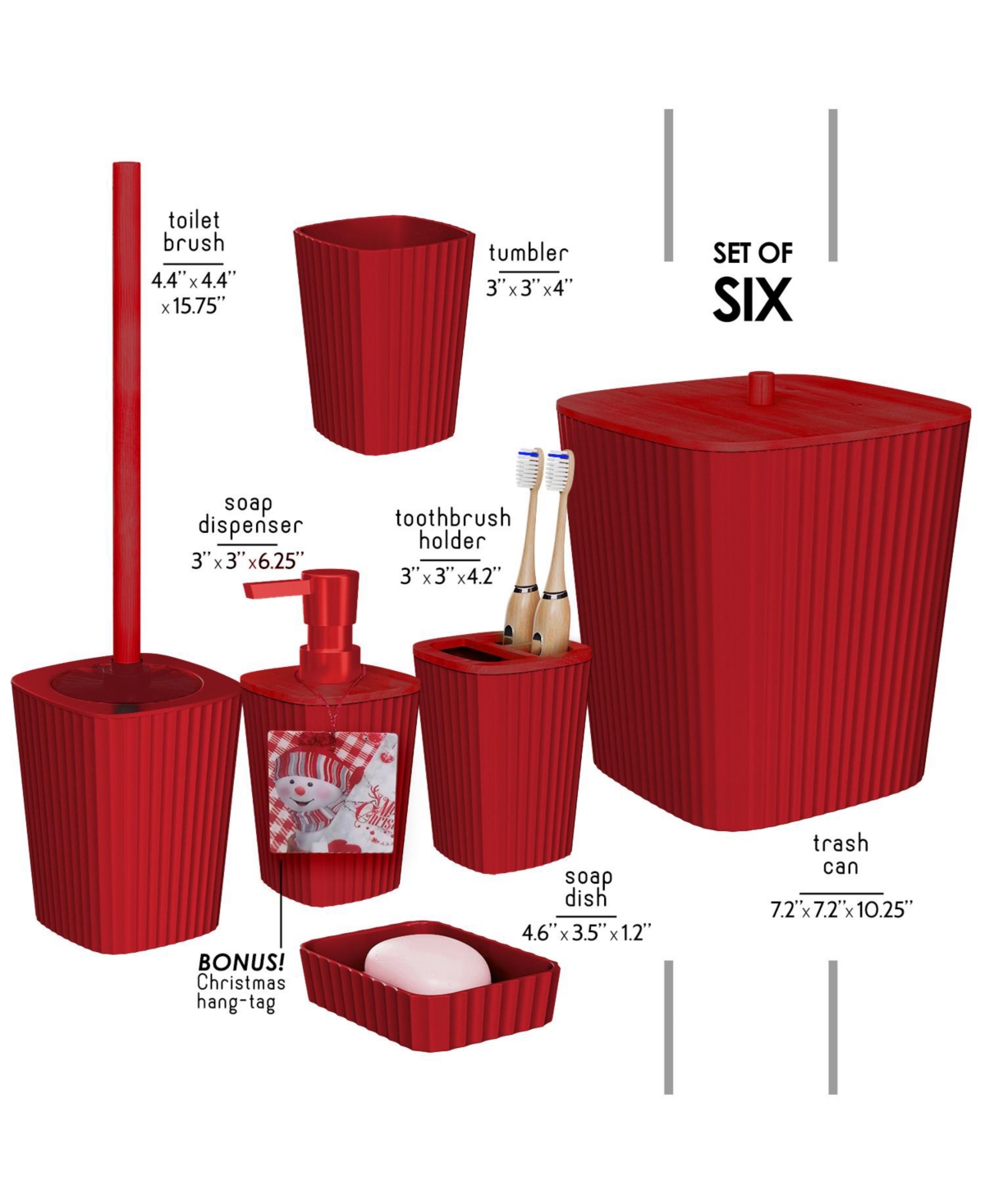 Hearth & Harbor Complete Holiday Bathroom Decor & Accessory Set