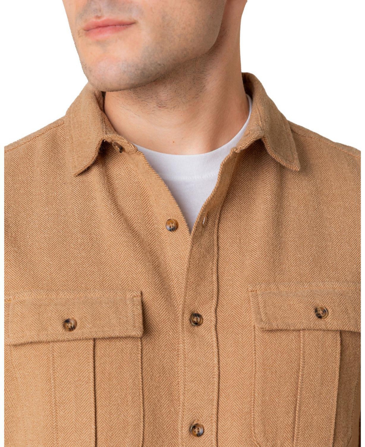 Hope & Henry Men's Organic Flannel Double Pocket Button Down Shirt