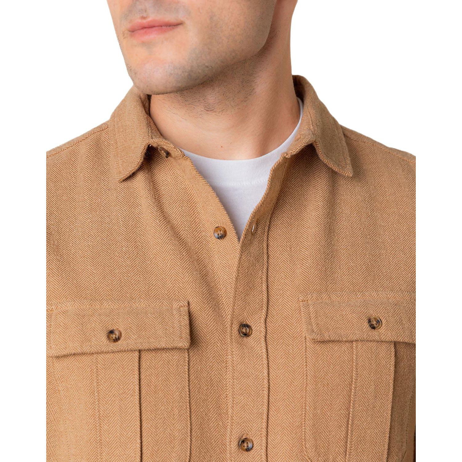 Men's Hope and Henry Organic Flannel Double Pocket Button Down Shirt