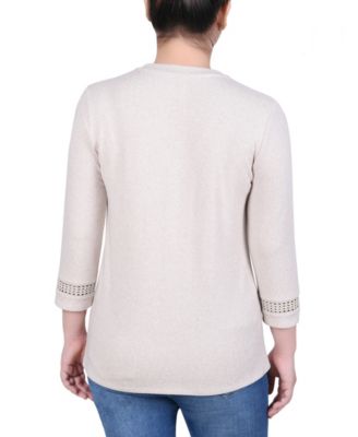 Petite 3/4 Sleeve Swing Tunic Top