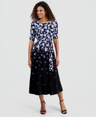 Women's Floral-Print Midi Dress