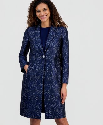 Women's Metallic Jacquard Long Jacket 