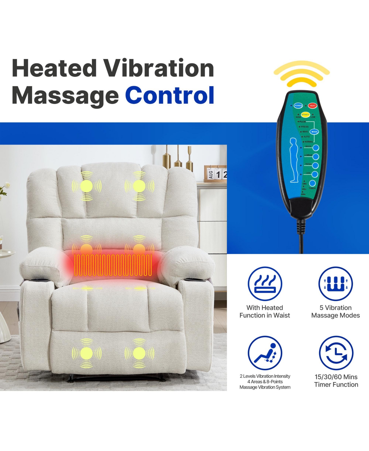 Sumyeg Massage Recliner Chair Sofa with Heating Vibration