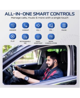 Wireless Bluetooth Headset with Noise-Cancelling Microphone and Charging Case