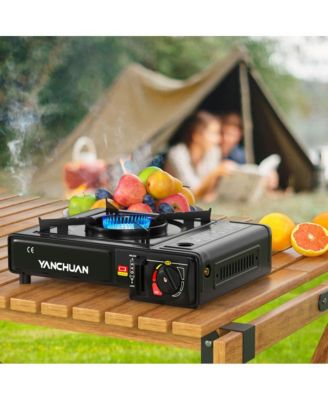 Portable Dual-Fuel Butane/LPG Camp Stove with Electronic Ignition & Adjustable Flame Control