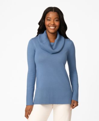 Women's Rib Cowl Neck Tunic Sweater