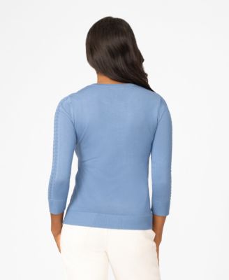Women's Pointelle 3/4-Sleeve Sweater