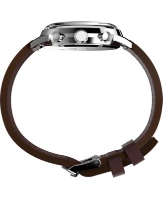 Men's Chronograph Brown Leather Watch, 40mm