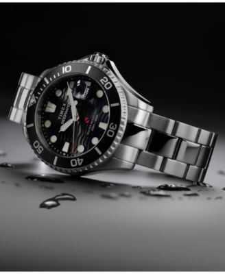 Men's Quartz Analog Silver-Tone Stainless Steel Watch, 44mm