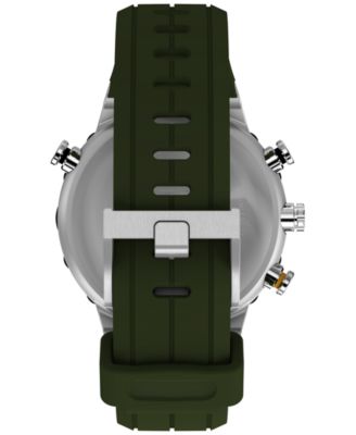 Men's Quartz Analog Green Silicone Watch, 45mm